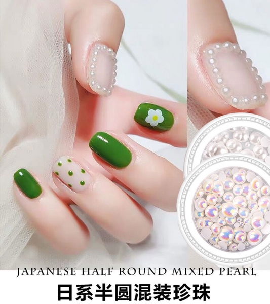 美甲平底珍珠混裝/2色可選