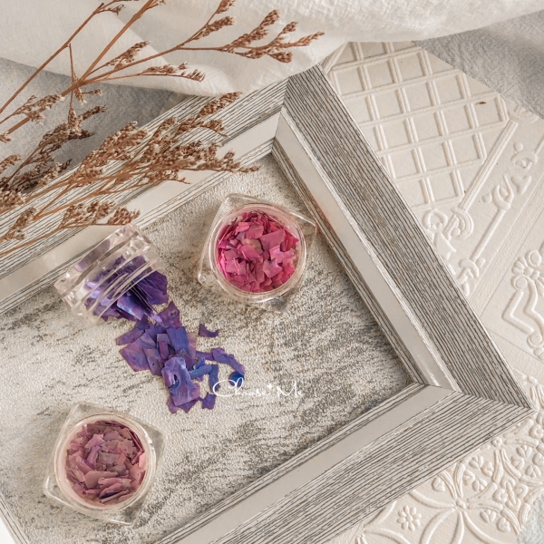 超飽和色系/美甲超薄貝殼碎片/七色可選 (貝殼D)