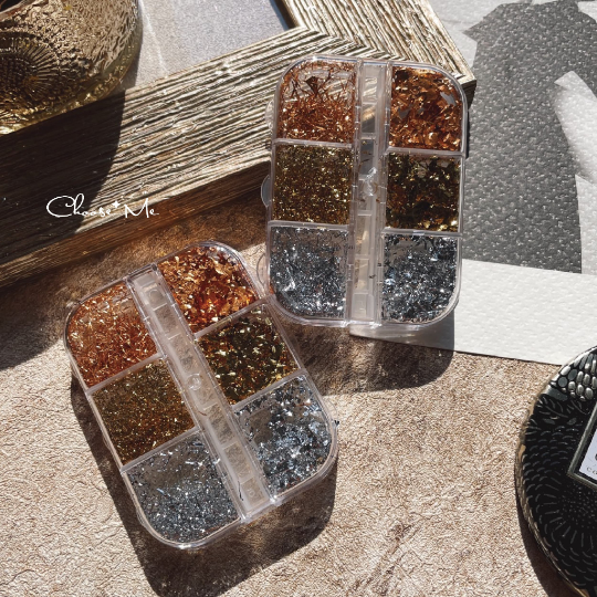 超閃超薄金箔/金箔絲線(彩箔L) 【錫箔貼 金箔 銀箔 美甲素材 雙色金箔 美甲工具】